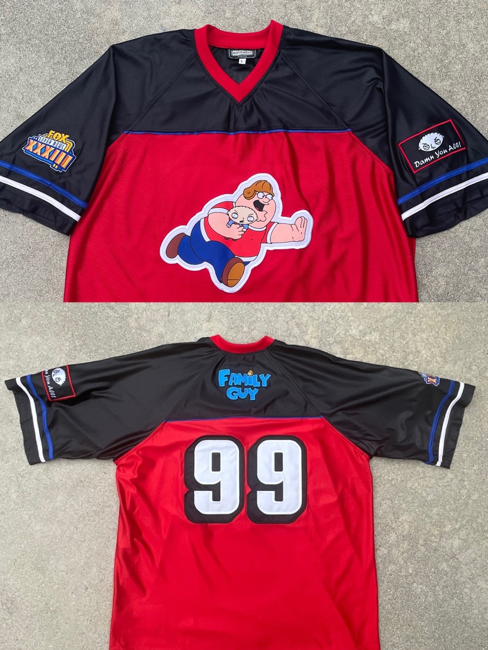 *GRAIL* Family Guy 1999 Premier Super Bowl XXXIII Jersey Cast/Crew Gift Made USA